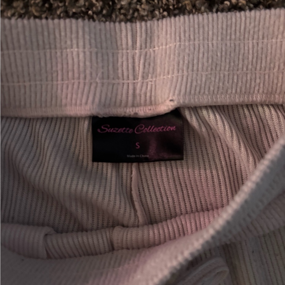 Pink Ribbed Sweatpants - Picture 2 of 3